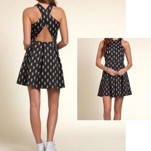Hollister pineapple print skater dress small